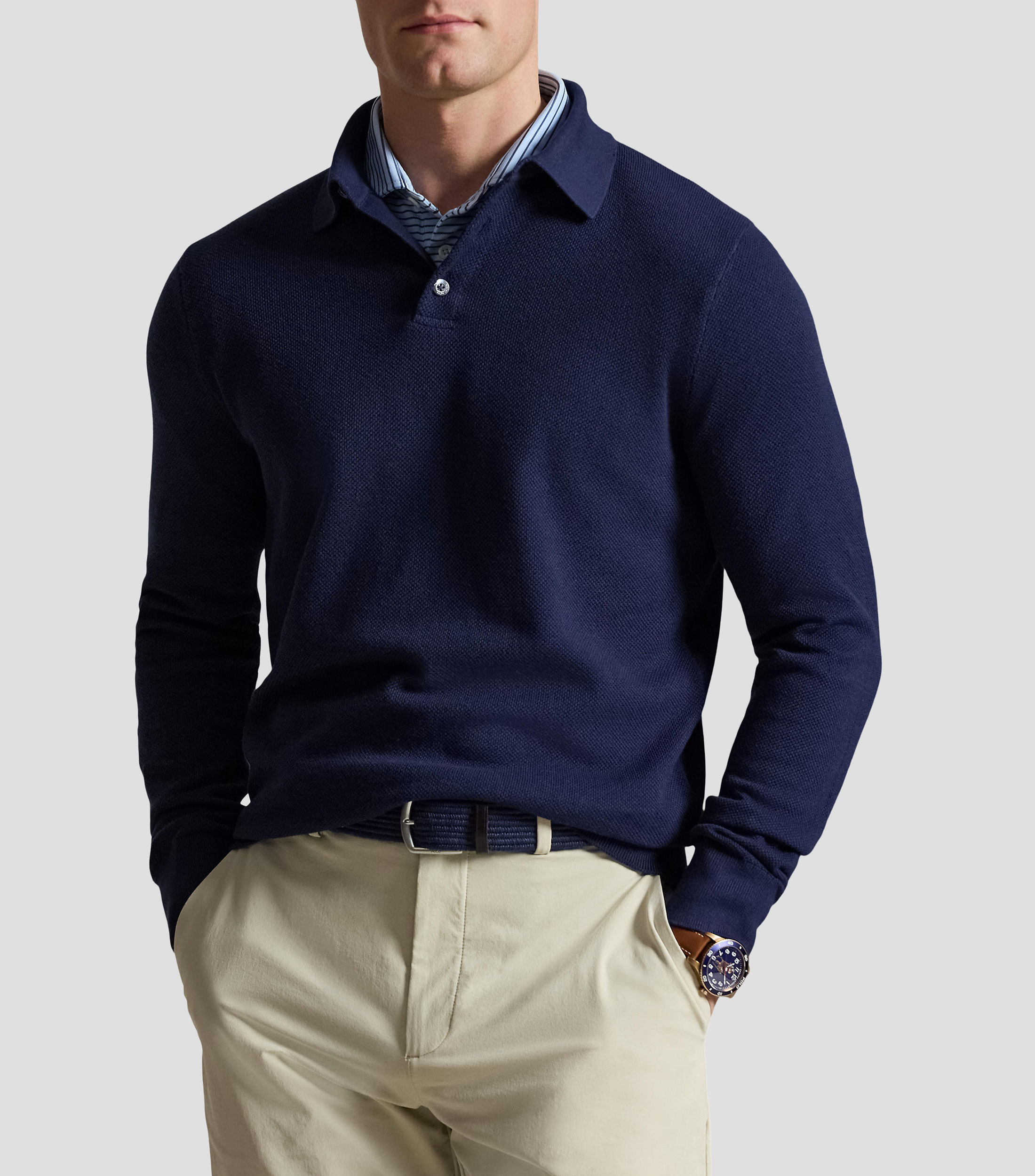 Suéter cuello polo Hombre